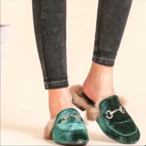 Emerald Fur Slides